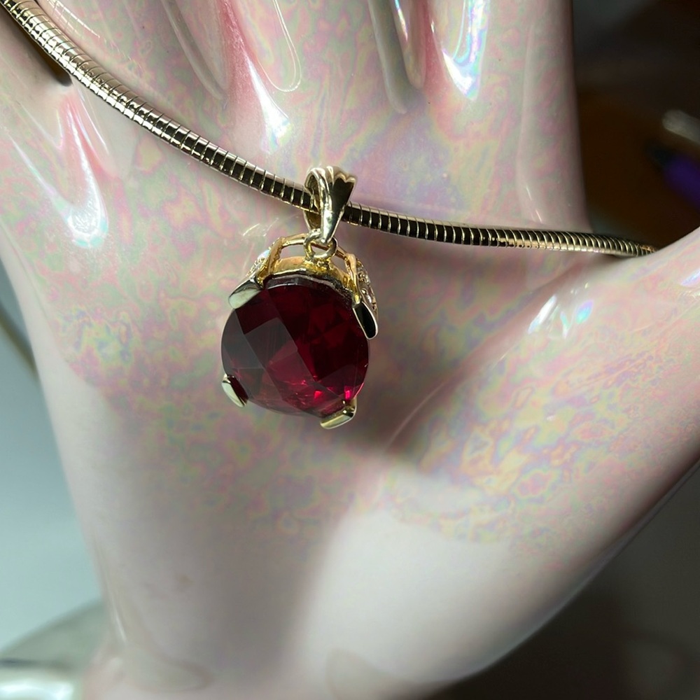 Technibond Genuine Red Lavanite Pendant